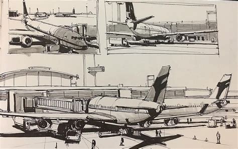 Another Airport Sketch Practice Practice Sketching Draw Scenery