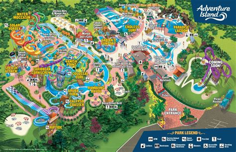 Water Park Attractions Map Adventure Island Tampa Bay