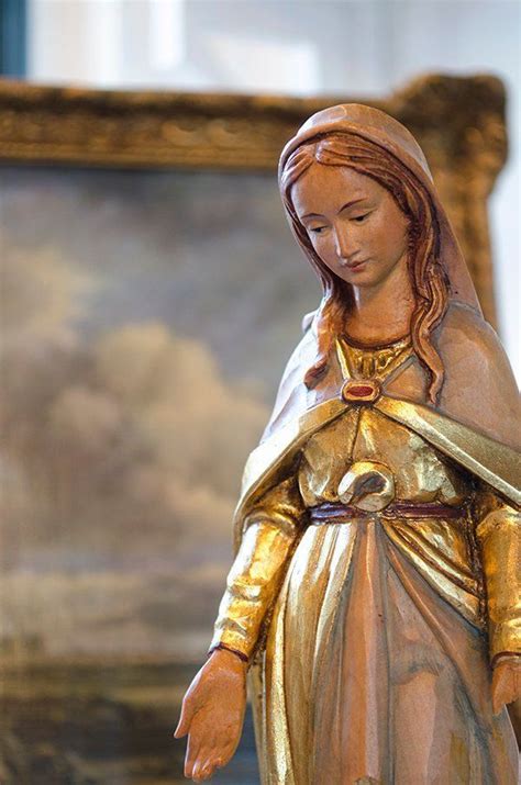Vintage Anri Madonna Carved Wood Statue Virgin Mary Made In Italy Larger Size By