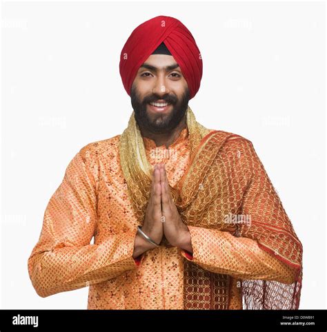 Sikh Man Greeting With Smile Stock Photo Alamy