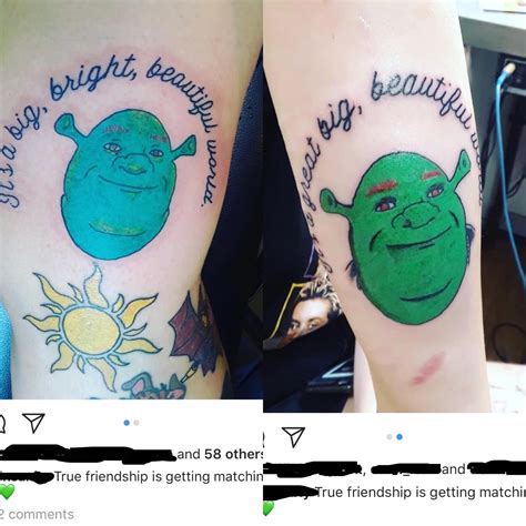Matching Shrek Tattoos Shittytattoos