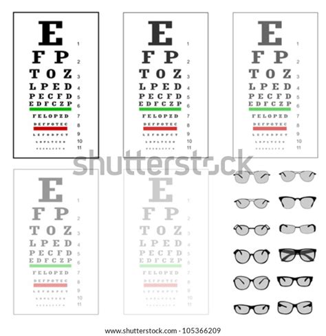 Eye Test Chart Glasses Vector Stock Vector Royalty Free