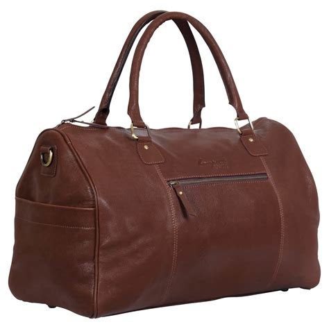 Genuine Leather Vintage Carry On Travel Bag Tan Happy Gentleman