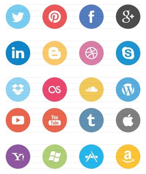 Free Fresh Flat Social Media Icons 8 Affapress