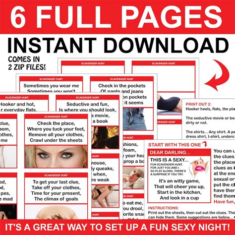 Sexy Adult Scavenger Hunt Instant Digital Download Etsy