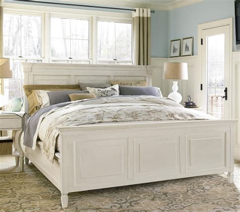 100 w king bed luxurious brown slates polished exotic wood frame unique design. Country-Chic White King Panel Bed Frame | Zin Home