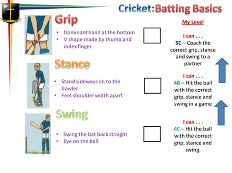 Cricket Batting Basics Teaching Resources