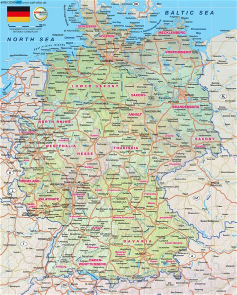 All regions, cities, roads, streets and buildings satellite view. Bremen Map Germany