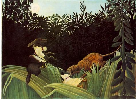 Henri Rousseau Scout Attacked By A Tiger Painting Framed Paintings