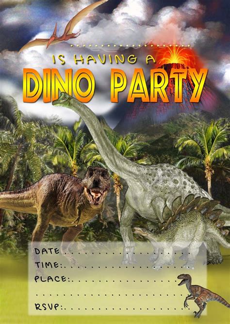 Free Printable Dinosaur Invitations