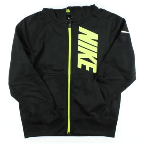 Nike Kids Boys Black Volt Therma Fit Ko Graphic Full Zip Hoodie Extra