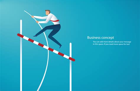 Businessman Jumping With Pole Vault To Reach The Target 539467 Vector