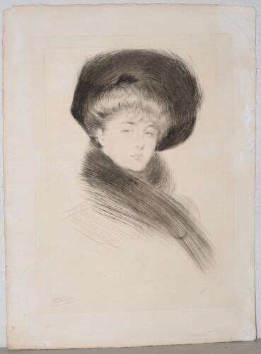 Paul Helleu French 1859 1927 Drypoint Etching Of An Elegant Woman C