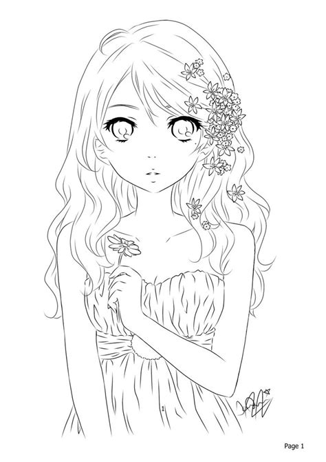 45 Best Anime Line Art Images On Pinterest Coloring