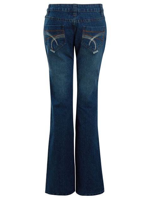 Womens Mid Blue Relaxed Fit Jean Flared Denim Bootcut Jeans Size 8 10
