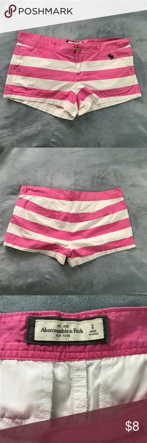 Abercrombie And Fitch Pink And White Shorts Abercrombie And Fitch Pink And White Striped Shorts In