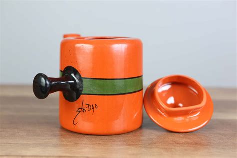 Vintage Ceramic Coffee Set Art Pottery Coffee Pot Sugar Bowl Etsy