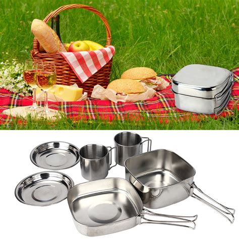 Camping Mini Cookware Stainless Steel Cooking Tool Set