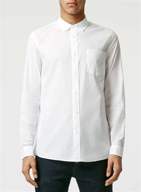 White Long Sleeve Casual Shirt Casual Shirts Long Sleeve Casual Topman