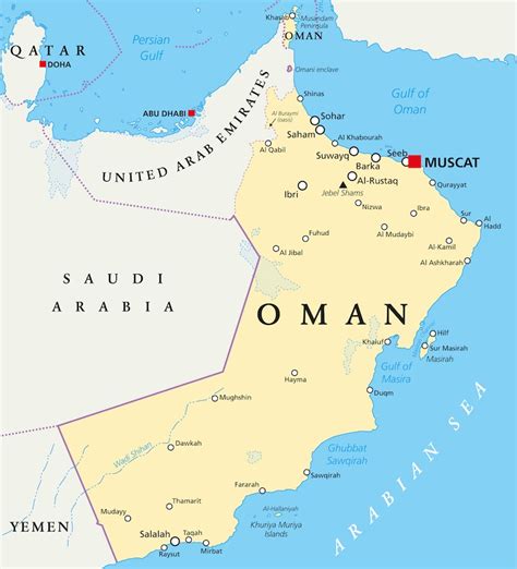 Detailed Map Of Oman With Roads And Cities Oman Asia Mapsland Images