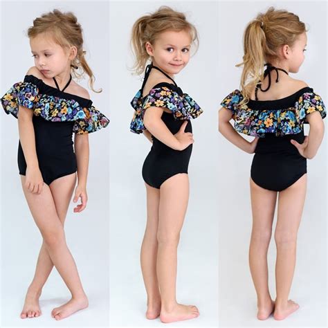2019 Toddler One Pieces Swimwear Infant Baby Girl Flower Ruffle Bikini