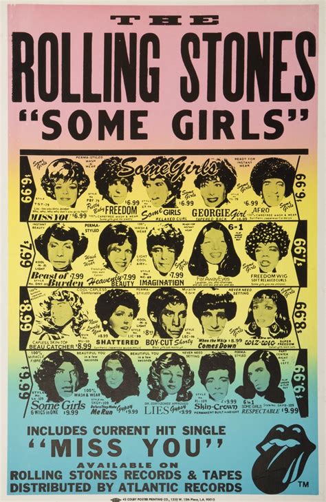 Rolling Stones Some Girls Promotional Poster A Vintage Rolling Stones