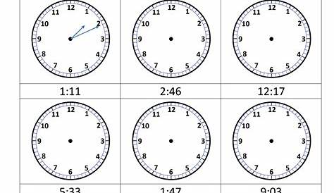 matching clocks worksheet