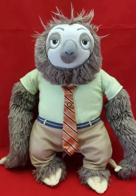 Disney Store Plush Flash The Sloth Zootopia Plush 14” Authentic Stuffed