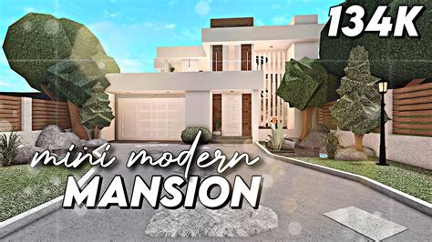 Roblox Bloxburg Mini Modern Mansion House Build Youtube