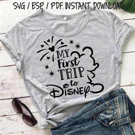 My First Trip To Disney Mickey Mouse File Cricut Svg Decal Etsy In