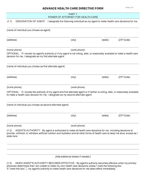 California Medical Power Of Attorney Pdf Free Printable Legal Forms