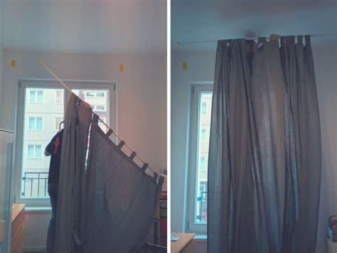 And then swag the cord to the wall and secure in place with another command hook. THE BEST WAY TO HANG CURTAINS WITHOUT DRILLING ...