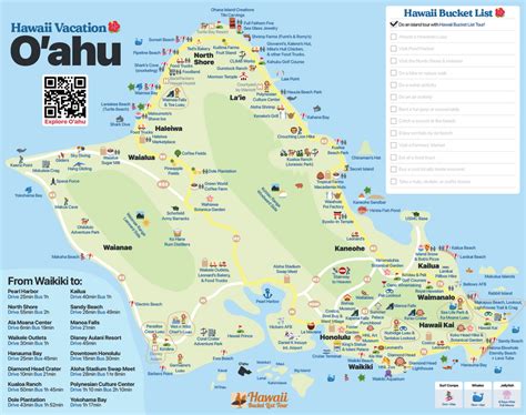 Download Free Printable High Resolution Tourist Maps Of Oahu Waikiki And Haleiwa North Shore