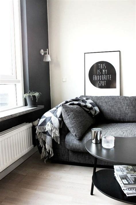 déco salon gris, sofa gris et table noire ovale Living Room Grey, Home