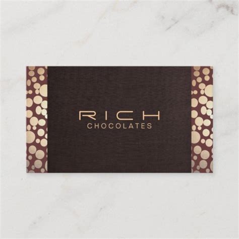 Chocolatier Elegant Brown And Gold Business Card