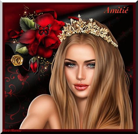 A Digital Painting Of A Woman Wearing A Tiara With Flowers On It S Head