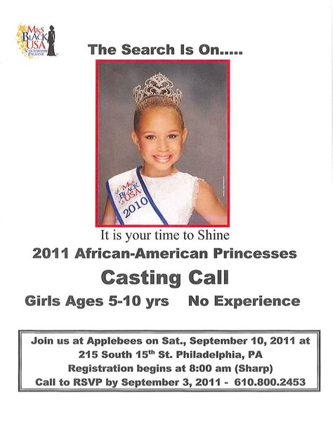 Ms B The Good News The 2011 African American Princesses Casting Call