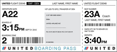 A Practical Boarding Pass Redesign Boarding Pass United Airlines