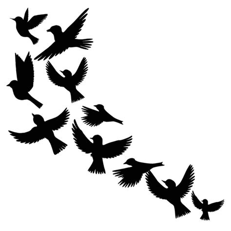 Vector Set Of Flying Birds Silhouettes Stock Vector Image By ©catarch