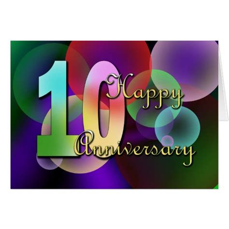 Happy 10th Anniversary Wedding Anniversary Card Zazzle