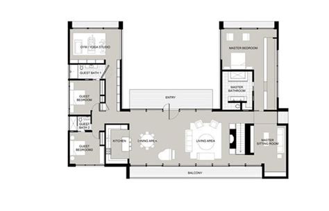 House plans are presented with options for the design of rooms and with one of the foundations. Mid-century modern New Canaan Residence | U shaped house ...