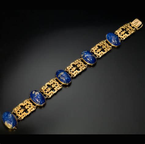 Vintage 1970's 9ct gold gate bracelet, 29.8g fully hallmarked. Belle Epoque Antique Lapis Lazuli Openwork Gold Bracelet - Antique Jewelry | Vintage Rings ...