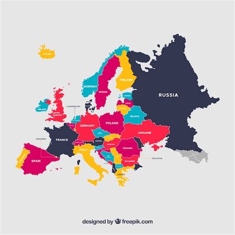 Colourful Map Of Europe