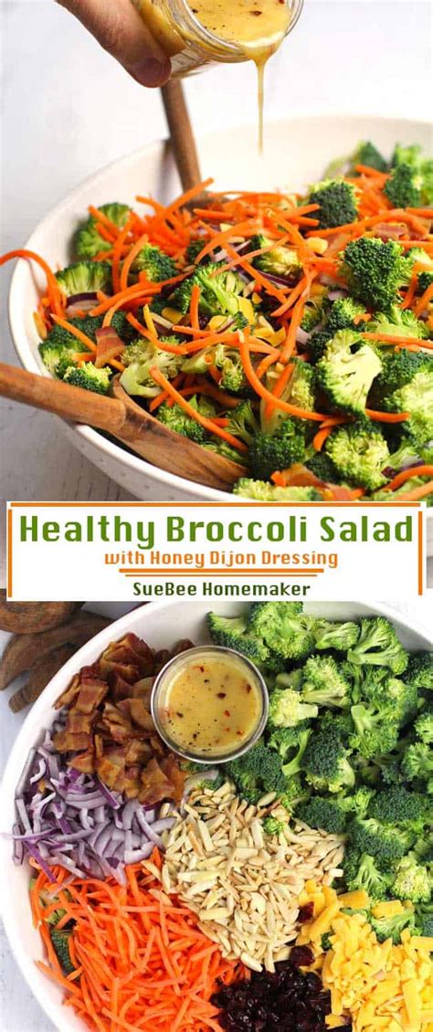 Let the salad sit and chill. Healthy Broccoli Salad with Honey Dijon Dressing - SueBee ...