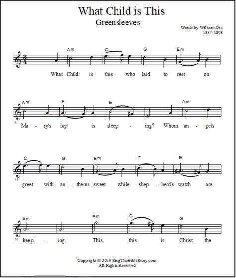 What Child Is This Lyrics Chords And Sheet Music