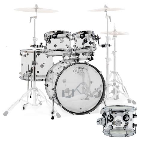 Dw Drums Design Series 6pc Acrylic Shell Pack Wsnare Clear Gear4music