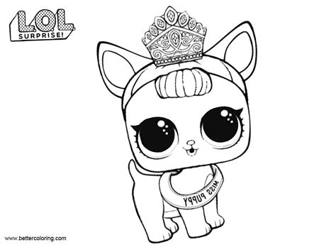 LOL Pets Coloring Pages Miss Puppy - Free Printable Coloring Pages