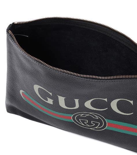 Gucci Print Leather Pouch In Black Leather Black Save 1 Lyst