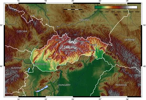 Map Of Slovakia Topographic Map Online Maps And