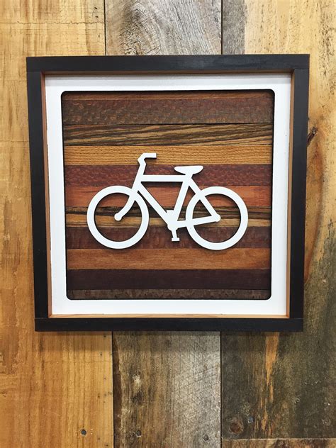 Bicycle Art Wall, Bicycle Gift, Wood Bicycle Sign, Wooden Bike Art, Bike Wall Decor, Bicycle ...
